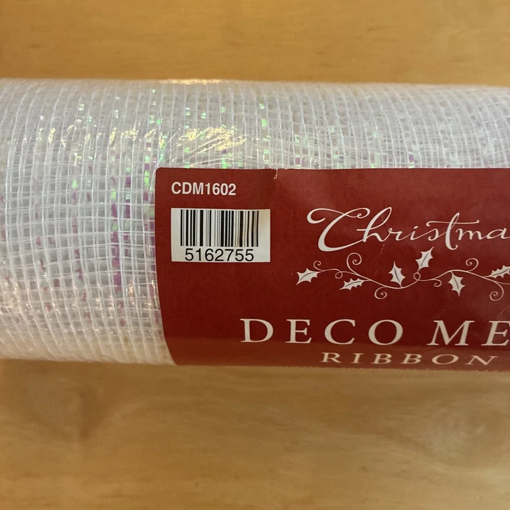 Hobby Lobby Mesh Ribbon White Lavender Iridescent  Lot Of 2 Craft